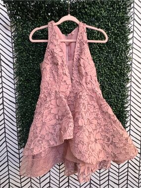 LUXXEL Dusty Rose Lace Party Dress